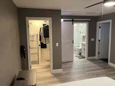 Furnished, master bed and bath