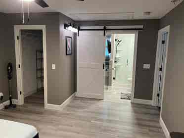 Furnished, master bed and bath