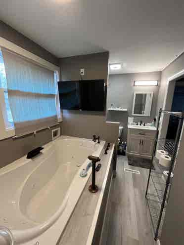 Furnished, master bed and bath