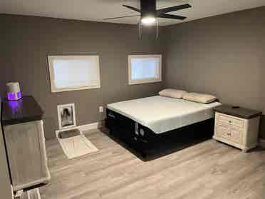 Furnished, master bed and bath