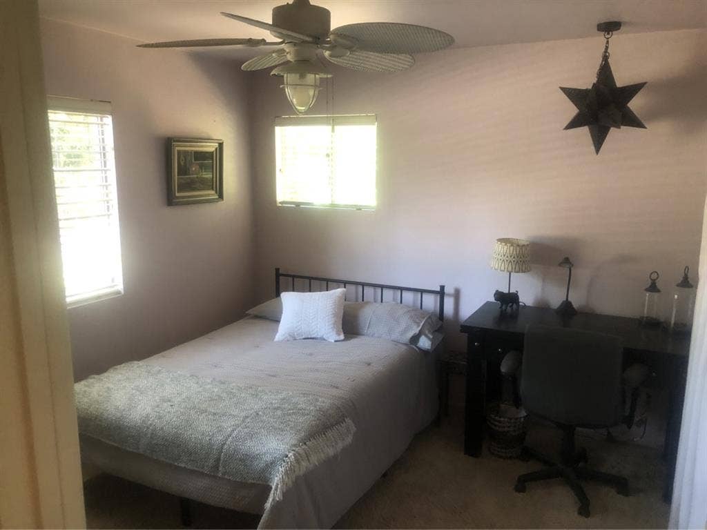 Private furnished bedroom and bath