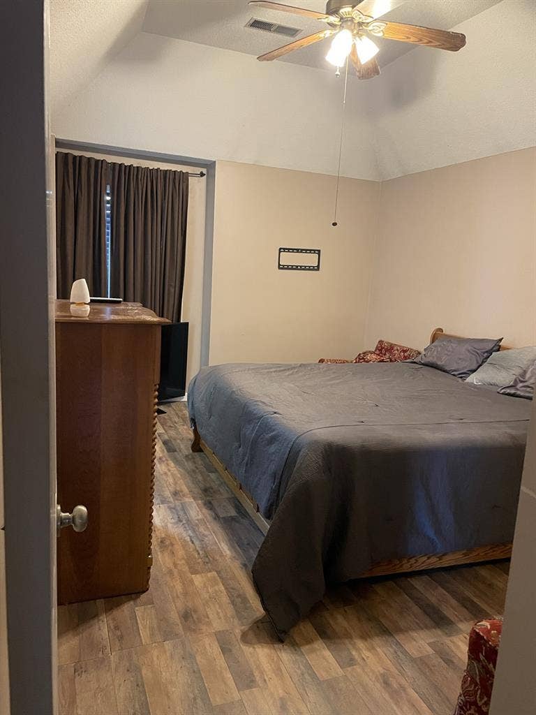 Master bedroom in a 3 bedroom house