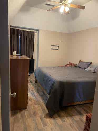 Master bedroom in a 3 bedroom house