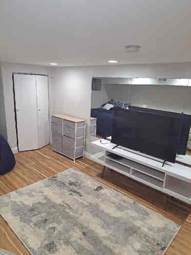 Basement with full bath in July