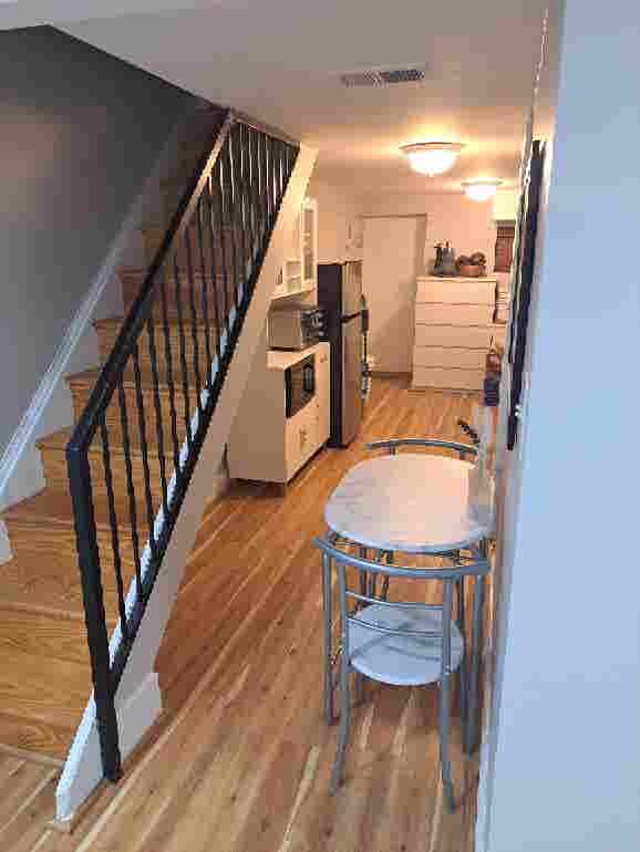 Basement with full bath in August