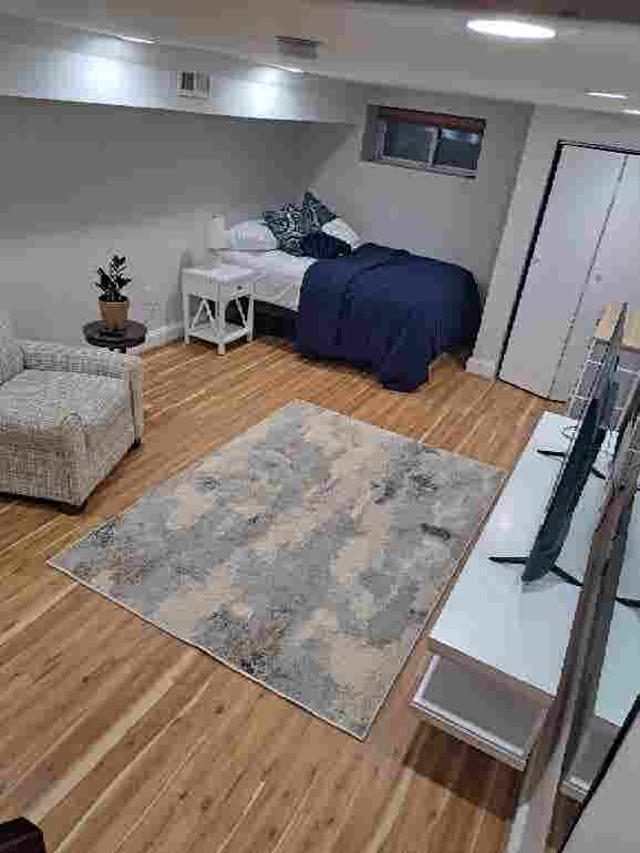 Basement with full bath in August