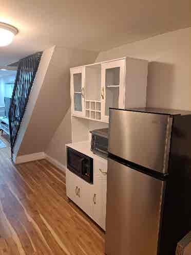 Basement with full bath in July
