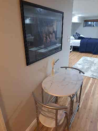 Basement with full bath in July
