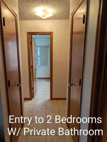 2 Bedrooms and Private Bathroom.