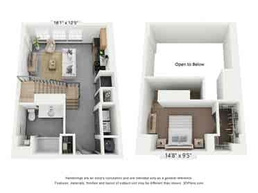 Lofted 1 bedroom apartment for rent
