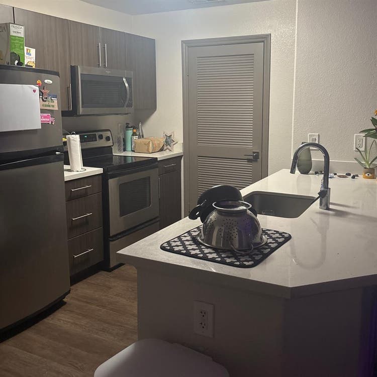 Young business woman with open room
