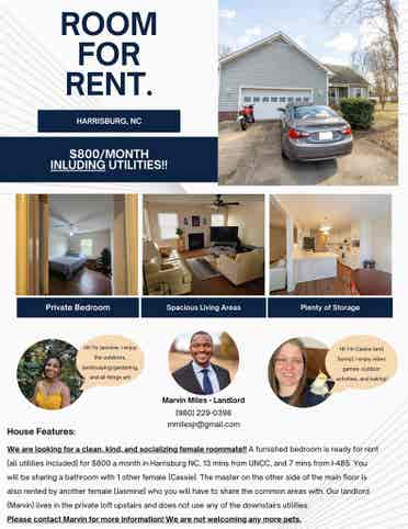 Furnished Room Available in Home
