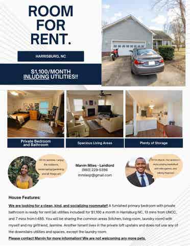 Furnished Bedroom Available in Home