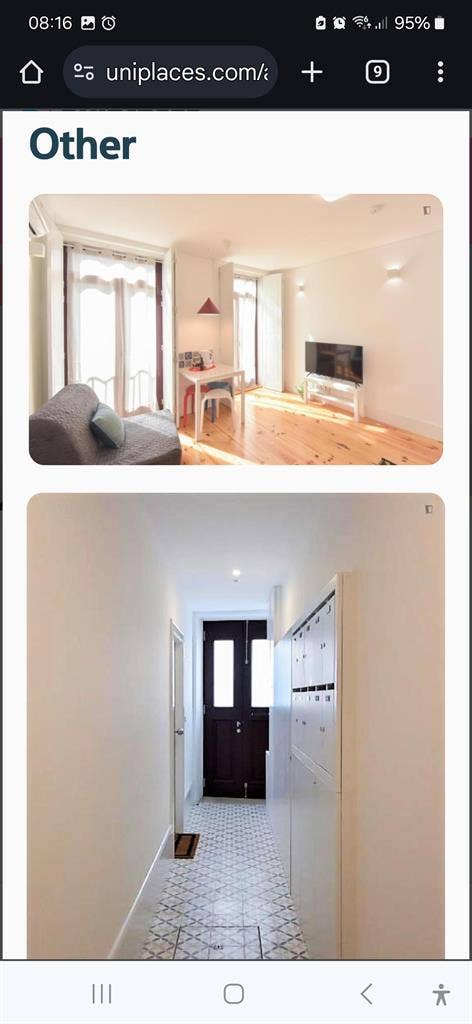 One room apartment in Porto centre