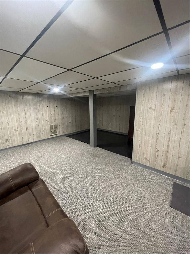 Basement room driveway entrance.
