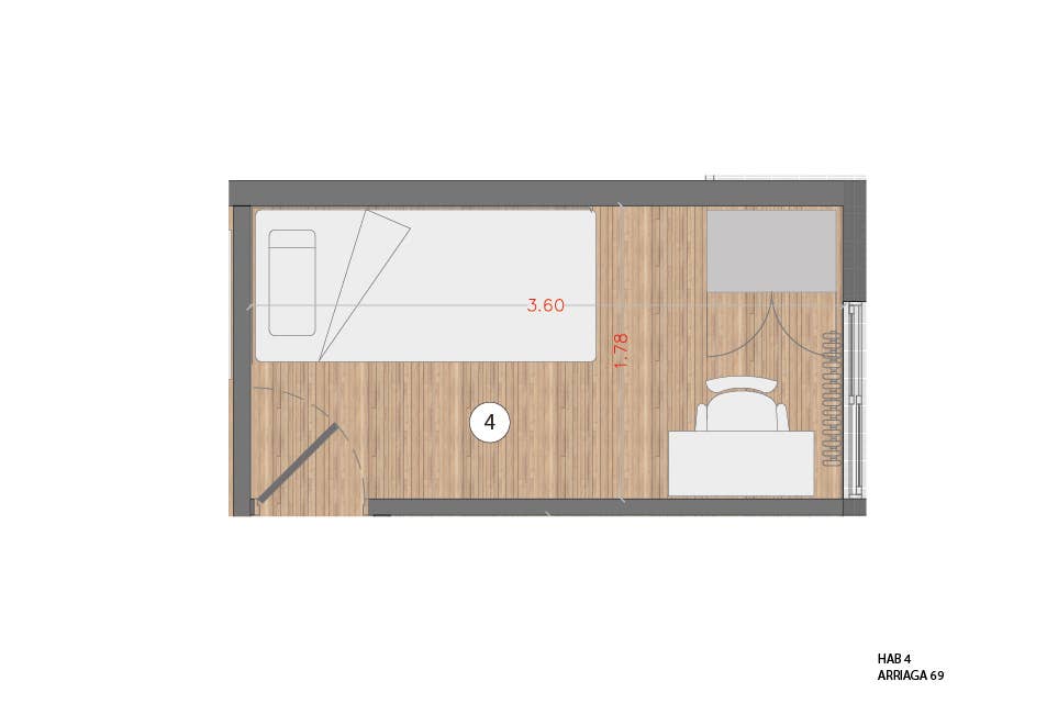 Single room in shared apartment