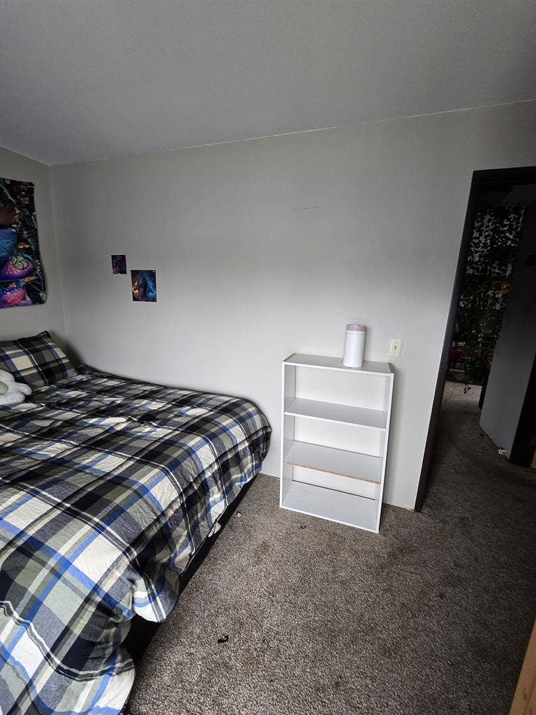 1 room, including a queen sized bed