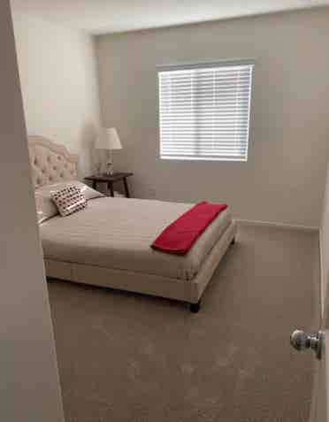 Bedroom for rent sharing bath.