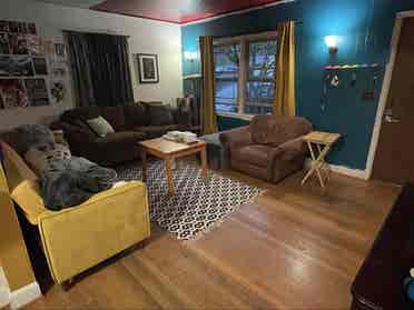 Bedroom and loft in Queer house