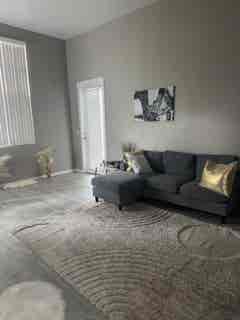 Furnished room and bathroom