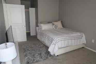 Furnished room and bathroom