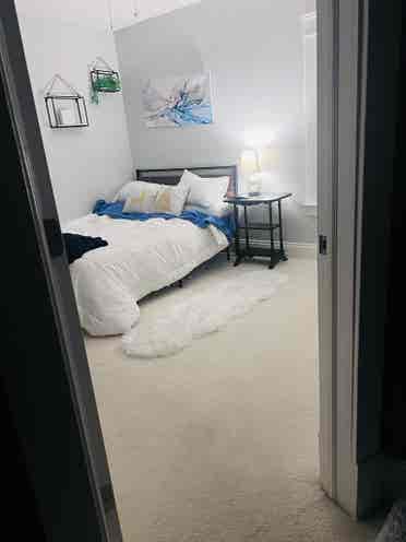Private bedroom shared bathroom.