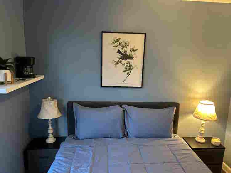 Fully furnished room with Queen bed