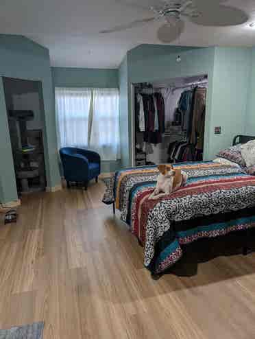 Private bedroom and bathroom
