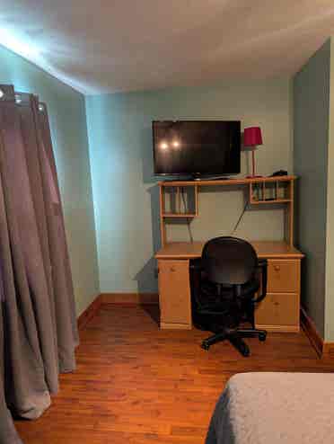 Private bedroom and bathroom