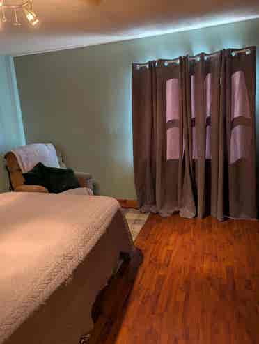 Private bedroom and bathroom