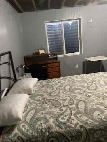 Key-pad locked Room with Queen bed