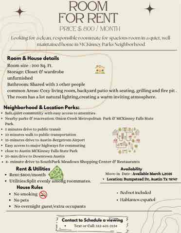 Room for Rent
