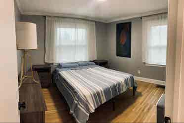 Private bed and bath in quiet area.