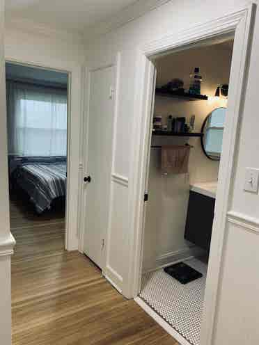 Private bed and bath in quiet area.