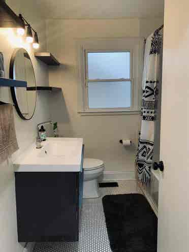 Private bed and bath in quiet area.