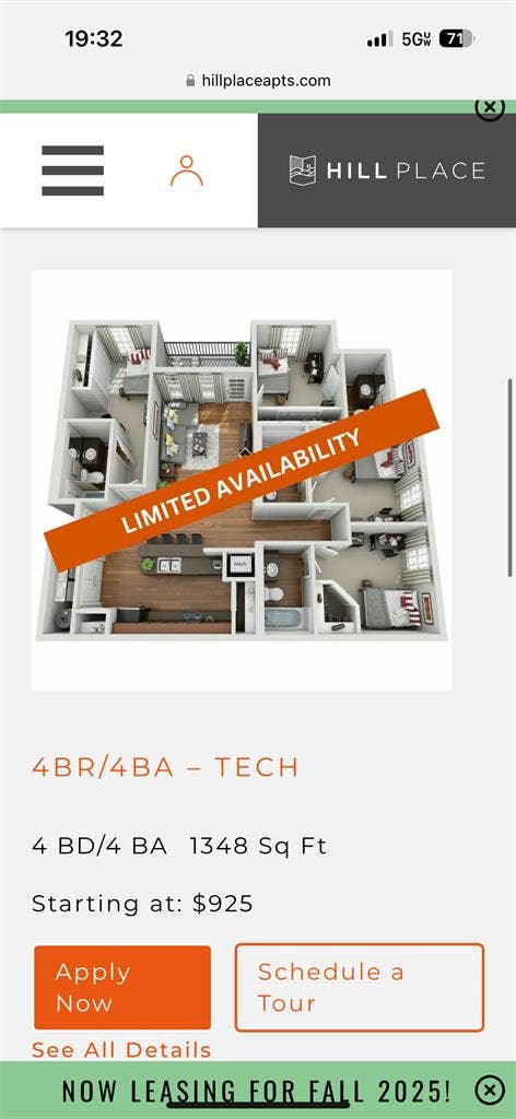 Selling my lease at Hill Place