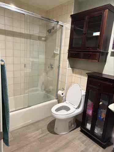 Furnished room private bathroom.