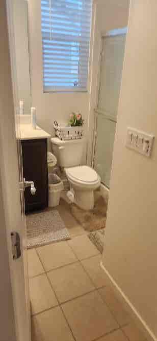 Room is renovated flooring painted