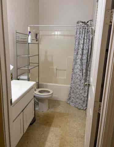 Room with a full attached bathroom