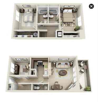 Room for rent spacious 2-level apt