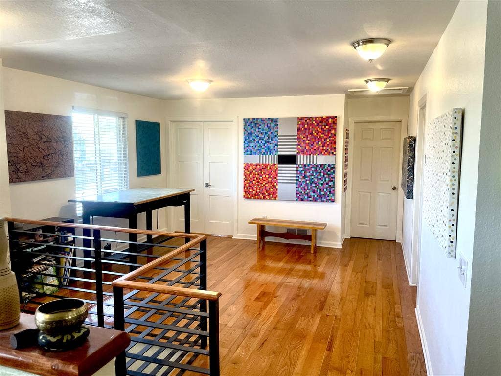 private room bathroom with office
