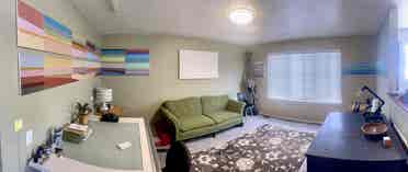private room bathroom with office