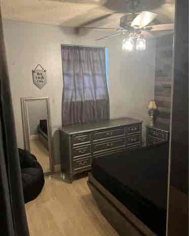 Fully furnished room private bath.