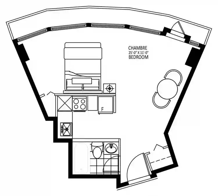 Studio apartment for lease transfer