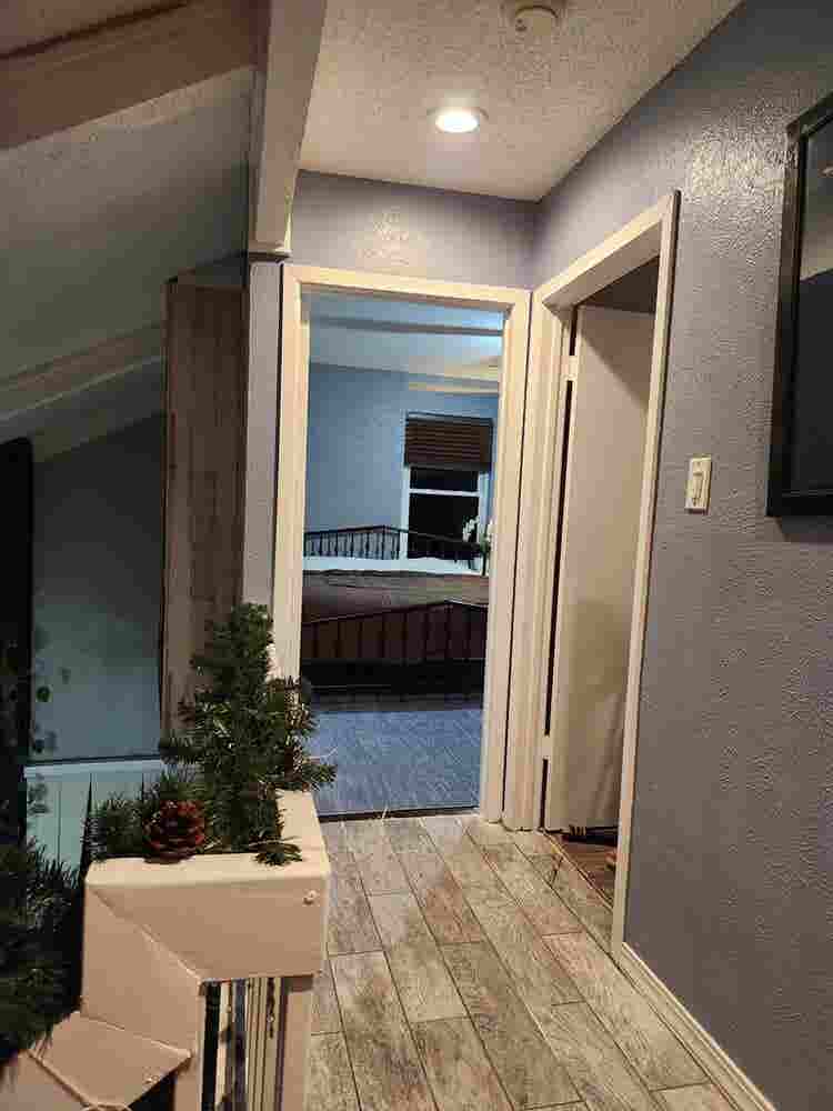 bedroom share bathroom upstairs.