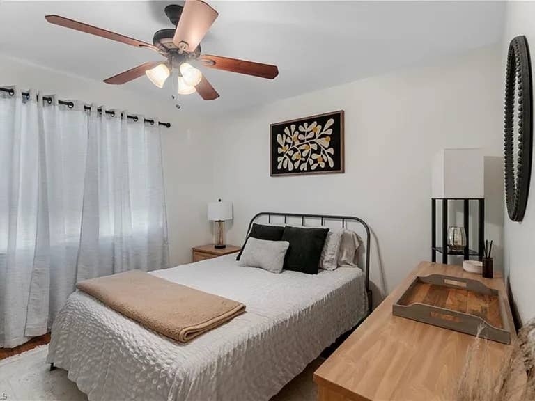 Bedroom with shared bathroom