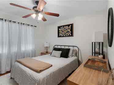 Bedroom with shared bathroom