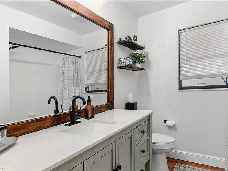 Bedroom with shared bathroom