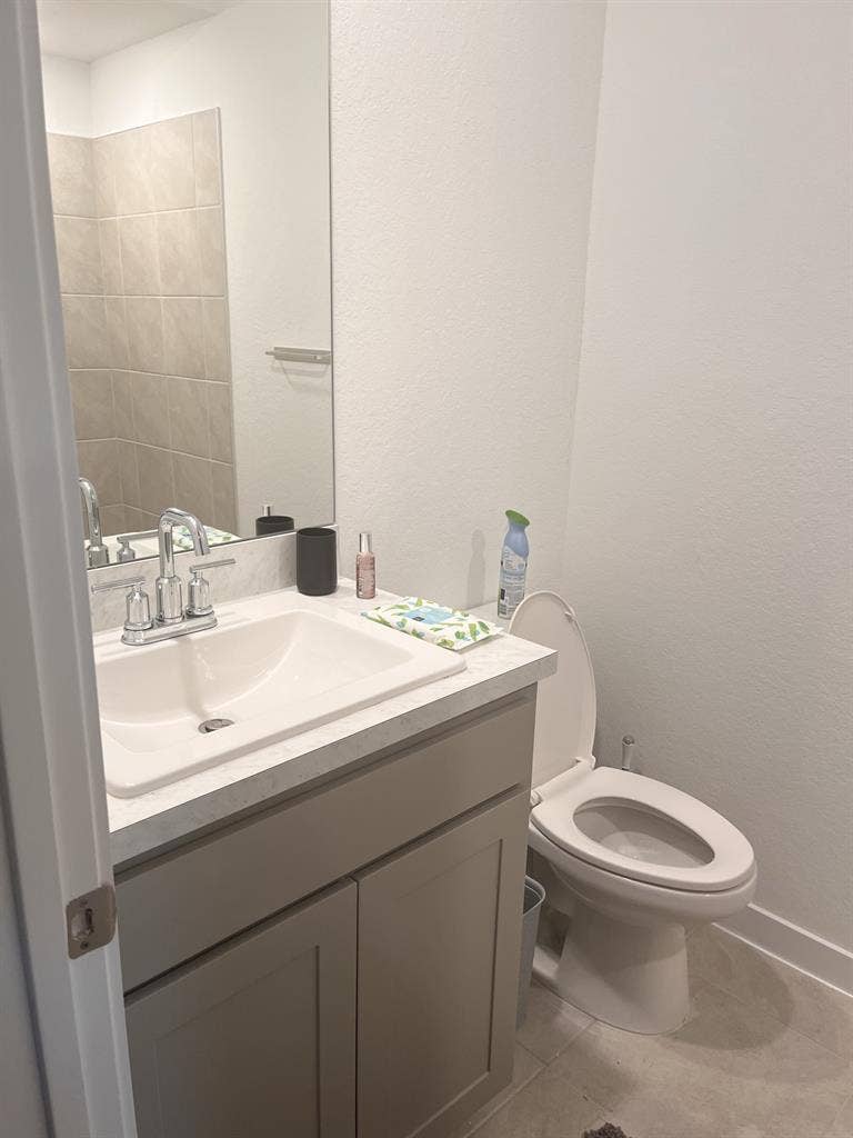 Room on 1st floor in new house.