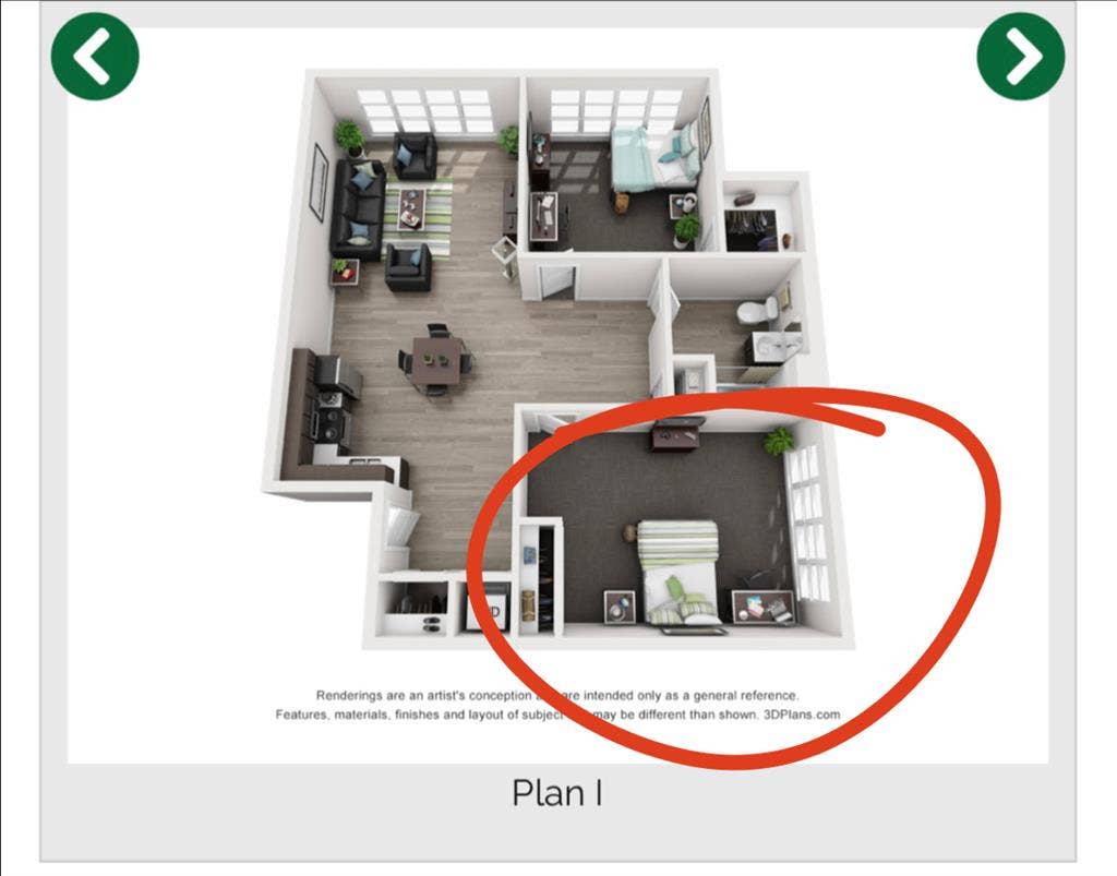 2 bed apartment, renting out 1 bed